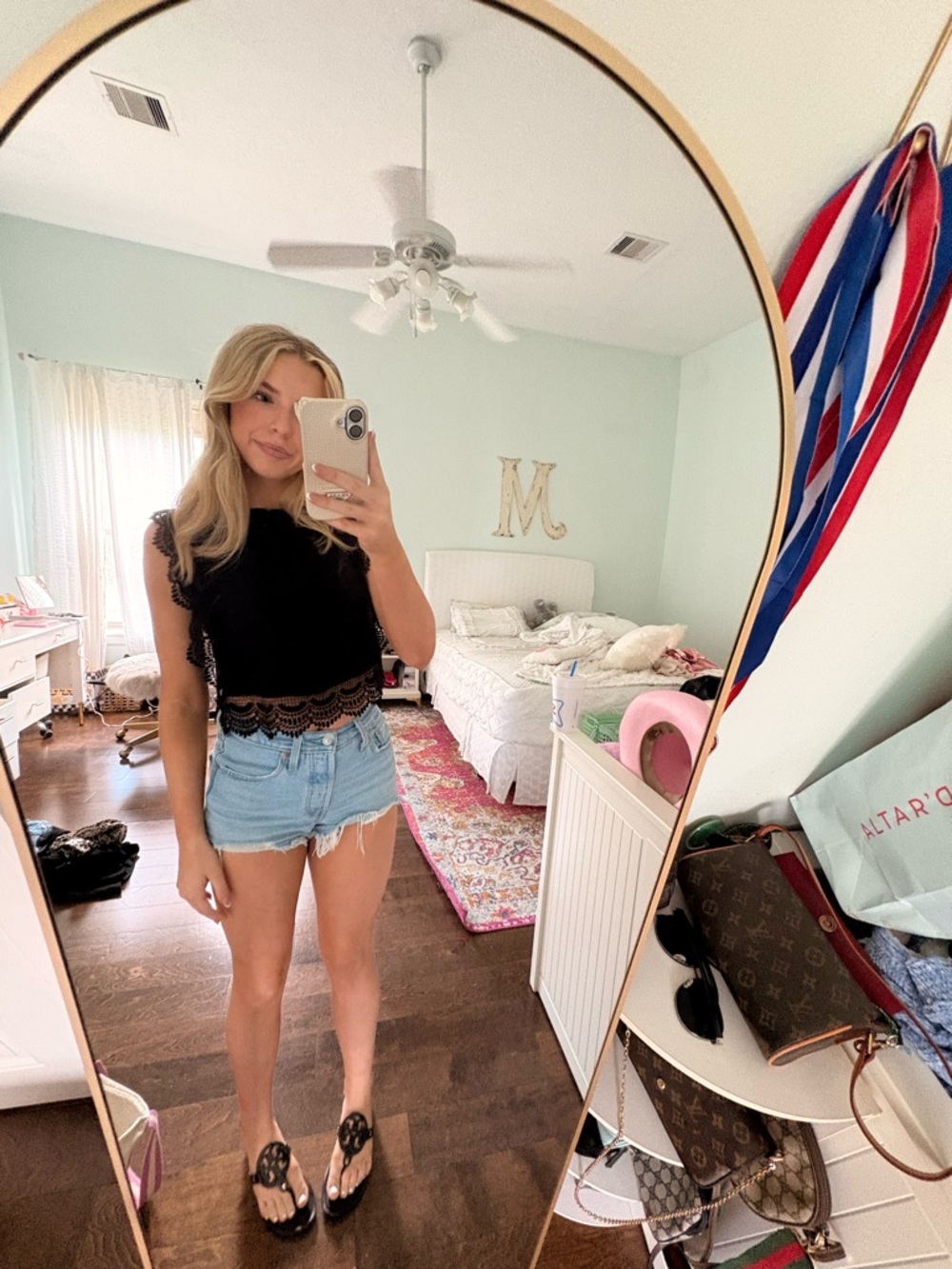 Levi's Light Blue Distressed Denim Jean Shorts